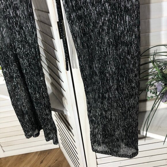 Forever 21 Sequin Cover Up Pants Silver Black S - Picture 4 of 8